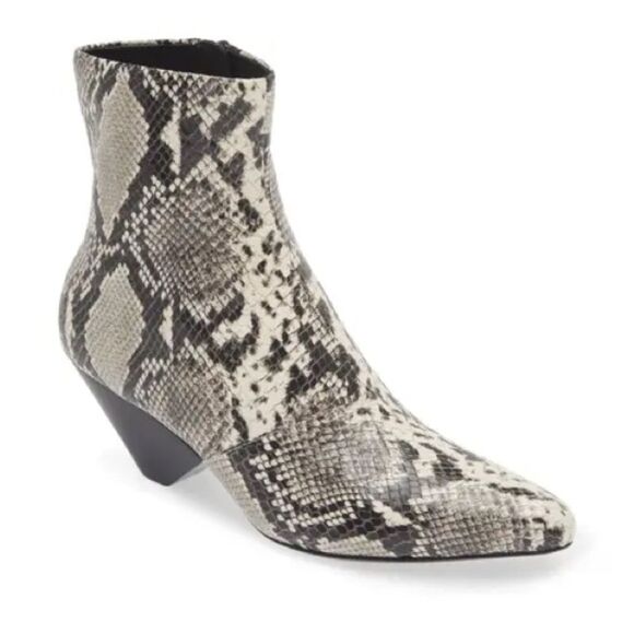 Luca 40mm Side Zip Boots - Red Snake-Effect Leather  NEW RAG & BONE Spire Snake Leather Side-Zip Boots size 7